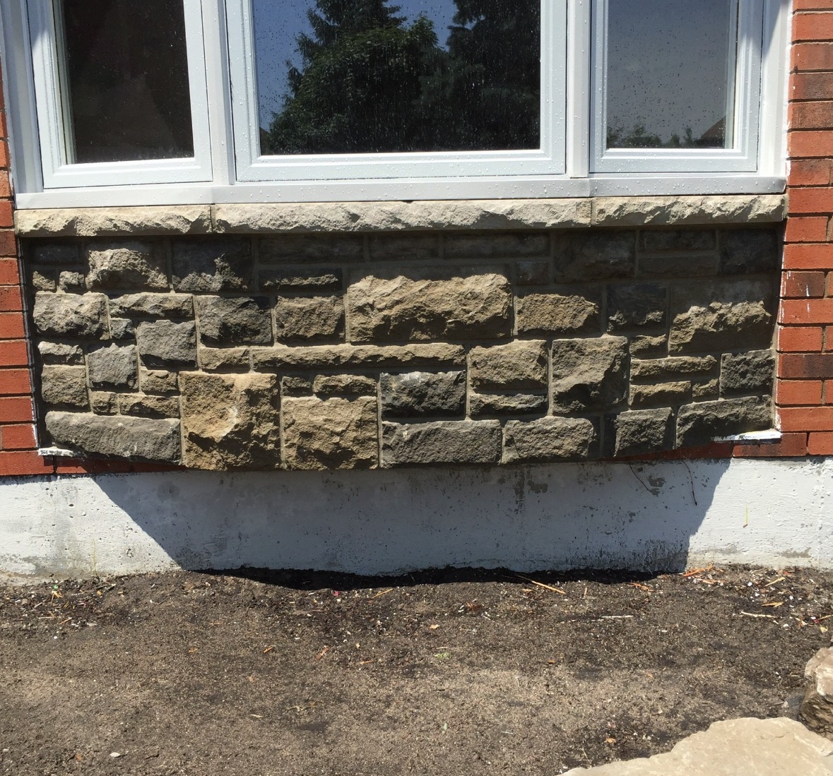 Wood to stone refacing