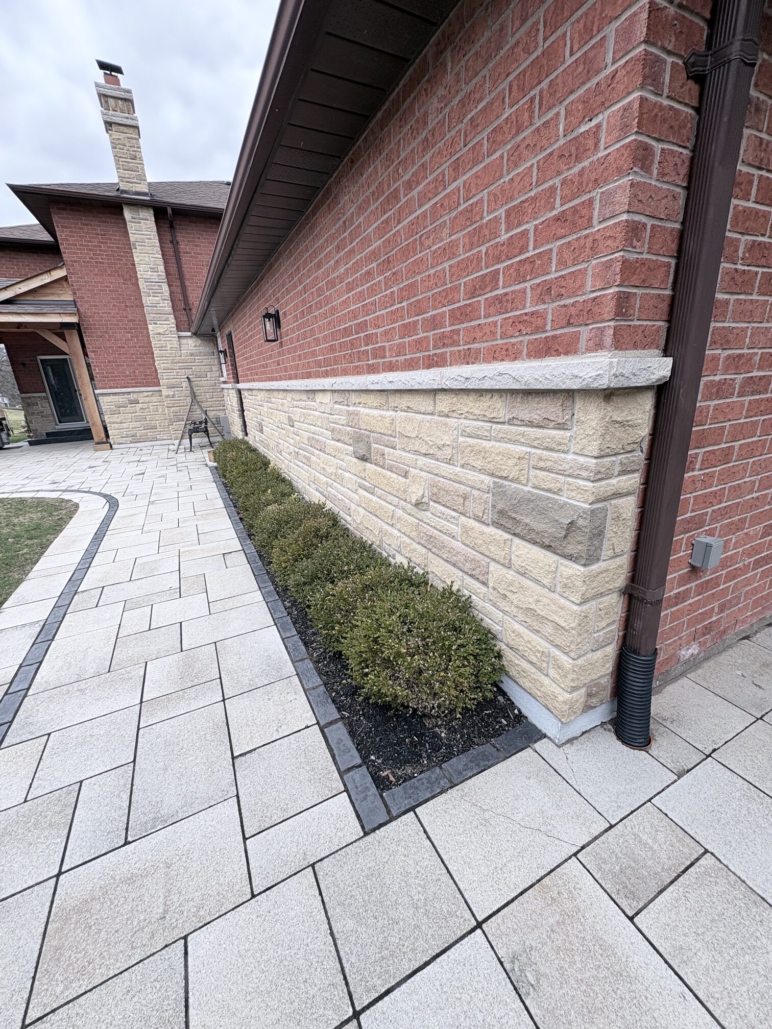 Brick to stone reface